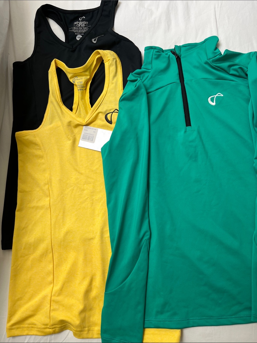 💛🖤 💚  Youth Girls Medium (M) Athletic DNA Bundle — 3 Tops
